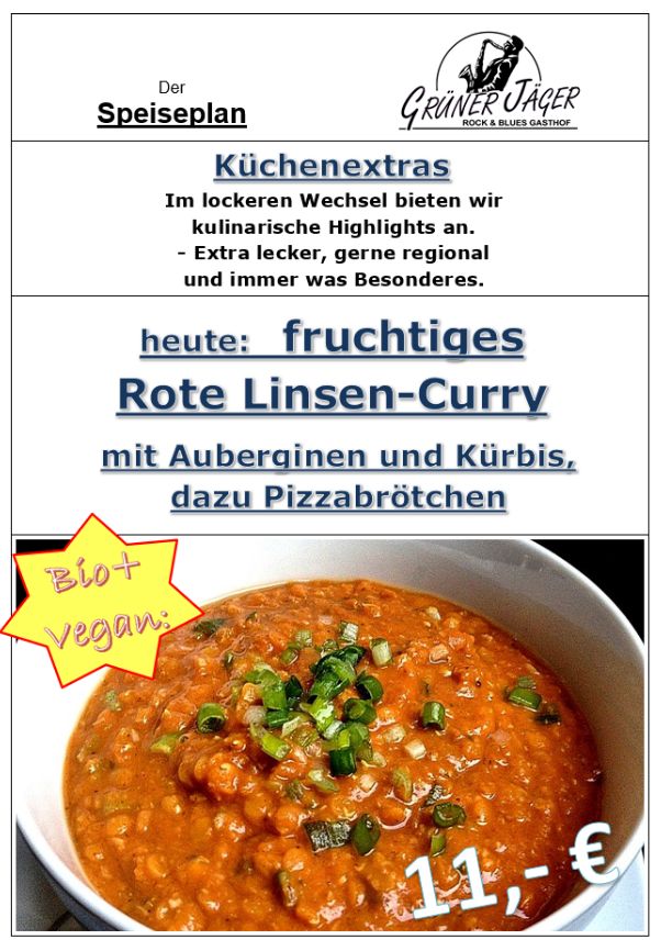 Inspiration Rote-Linsen-Curry Vegan Grüner Jäger