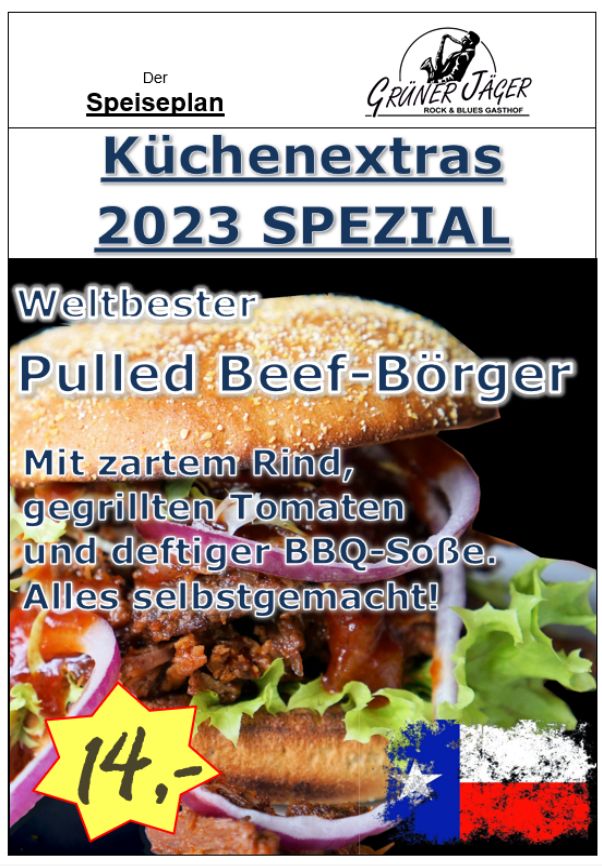 Grüner Jäger Inspiration Pulled Beef Börger