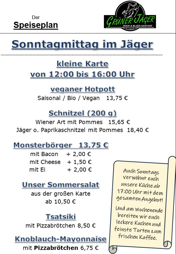 Sonntagmittag Grüner Jäger